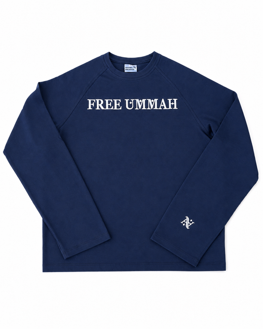 FREE UMMAH - Longsleeve Navy